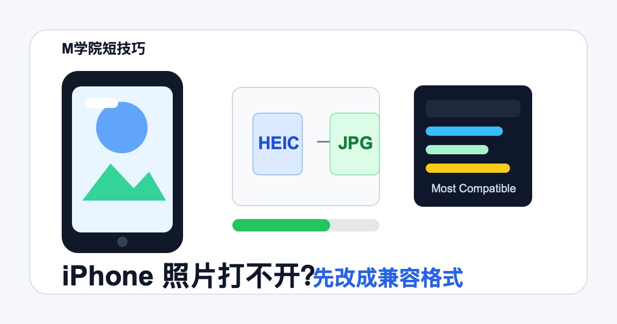 iPhone 照片在 Windows 打不开怎么办？先改成兼容格式
